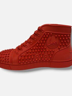 Christian Louboutin Red Spiked High-Top Sneaker Loubitoy- Dog Toy
